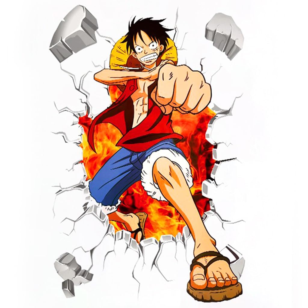 HASTHIP 1 Sheet 3D Wall Paper Sticker Anime Onepiece Monkey D Luffy 3D Wall Paper Self Adhesive PVC Wall Paper Removable Cartoon 3D Wall Paper for Kids Room, Bed Room, Living Room, 19.6 x27.5 inches HASTHIP 1 Sheet 3D Wall Paper Sticker Anime Onepiece Monkey D Luffy 3D Wall Paper Self Adhesive PVC Wall Paper Removable Cartoon 3D Wall Paper for Kids Room, Bed Room, Living Room, 19.6 x27.5 inches